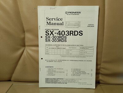 Pioneer SX-403RDS 303RDS 203RDS Service Manual mit Schaltplänen