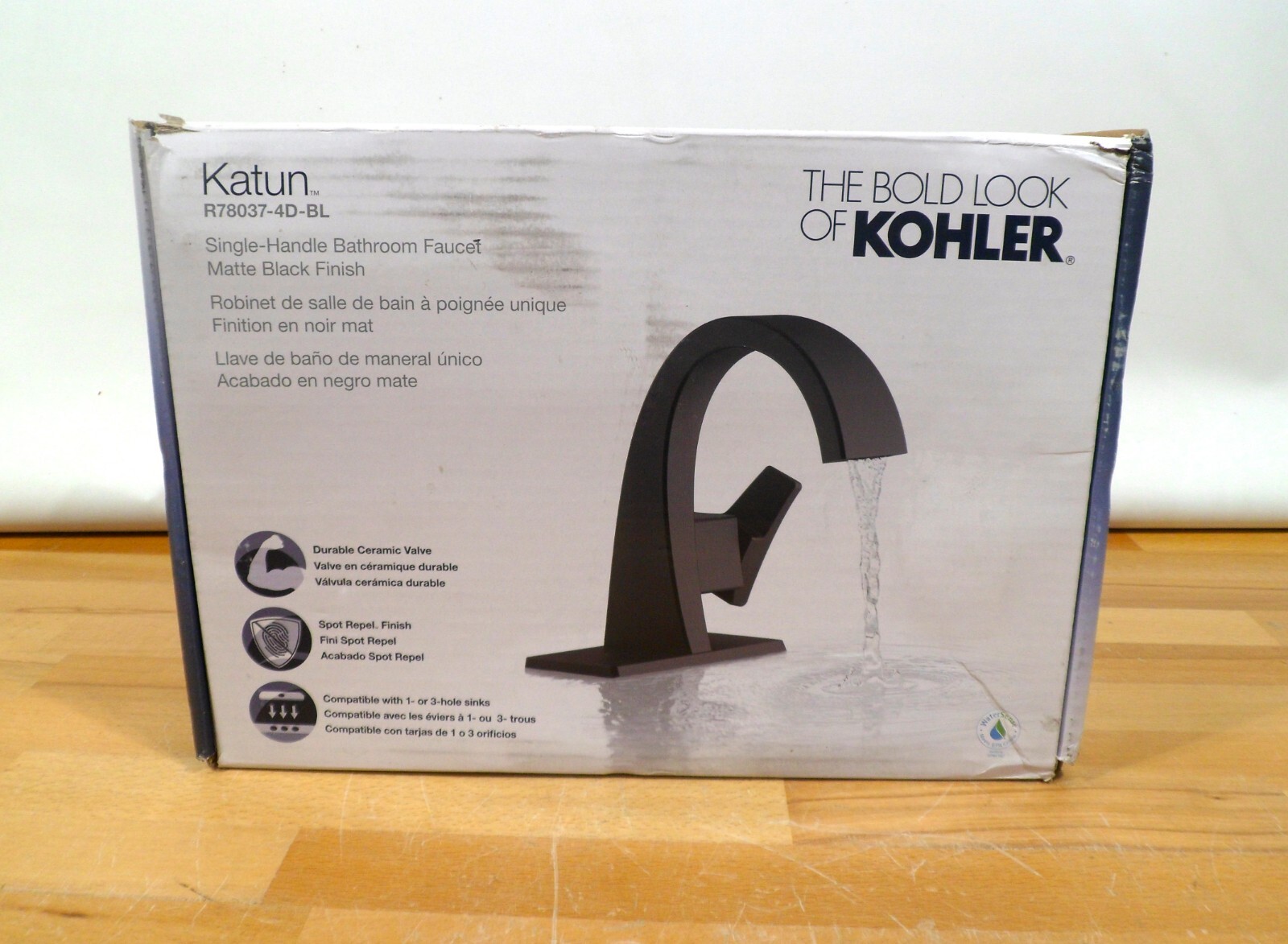 Kohler Katun Single Handle Bathroom Faucet Matte Black R780374DBL W/Drain eBay