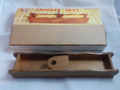 Himark Cracker Tray Wooden Tray Made in Taiwan Vintage MCM Original Box Wooden - Picture 9 of 12