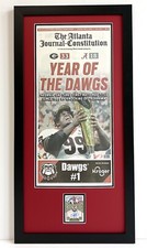 2021-2022 UGA Bulldogs Authentic Autographed Card and Real AJC Newspaper Framed