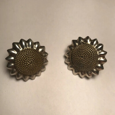アクセサリー Vintage Mexican Jewelry sunflower taxco Large Vintage Taxco Sunflower Sterling Concho Pendant / Pin