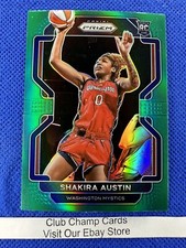 2022 #183 Shakira Austin WNBA Panini Prizm Basketball Green Prizm RC Mystics
