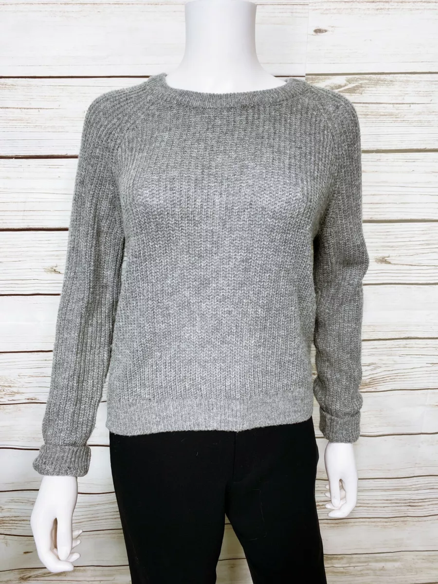 Brandy Melville Womens Knit Sweater Size M Gray Round Neck Long Sleeve  Pullover