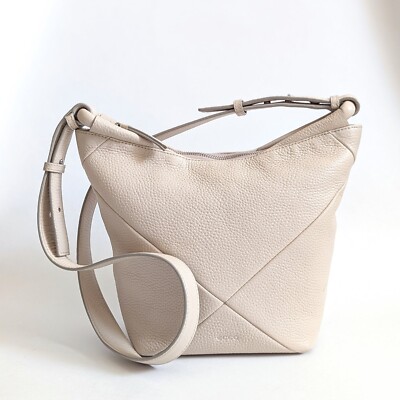 ECCO Linnea Crossbody Shoulder Bag Pebbled Leather Beige NWOT