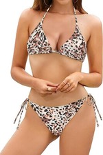 NWT SZ M SHEKINI Women's Triangle Bikini String Bikini Set Two Piece Swimsuit