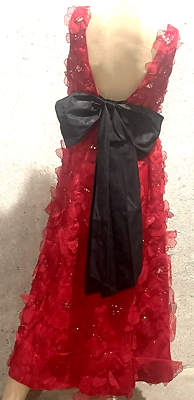 New NWT $5,990 Carolina Herrera Embroidered Bow Back Embellished Red Dress  US 0 | eBay