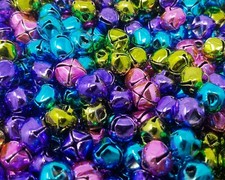 Lot of 500 Assorted Shiny Color Metal Jingle Bells Small 10mm Christmas Crafts