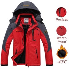 Men's Waterproof Winter Jacket Warm Winter Coat Outdoor Ski Snow Hooded Jacket