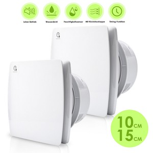 Badlüfter CE Timer Feuchtesensor Ventilator Mit Rückflussleitblech Bad
