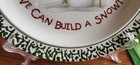 We Can Build a Snowman Dinner Plate 10 1/2" Dolengorp Stoneware White Green Red! — photo 4