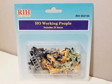 Rock Island Hobby 062100 HO Scale Model  24 Painted People Figures with Ladder