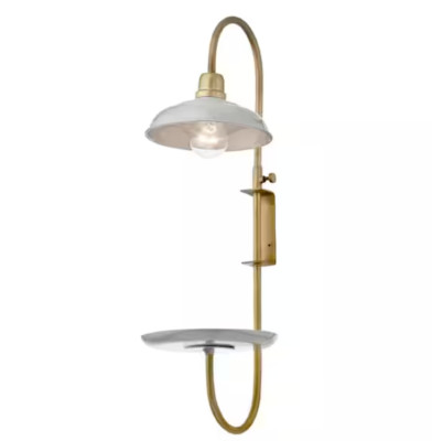 River of Goods Thora 8-in. 1-Light Gold Metal Wall Sconce with Gray Metal Shade