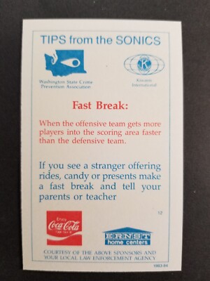 1983-84 CHARLES BRADLEY (Seattle Supersonics regional issue card