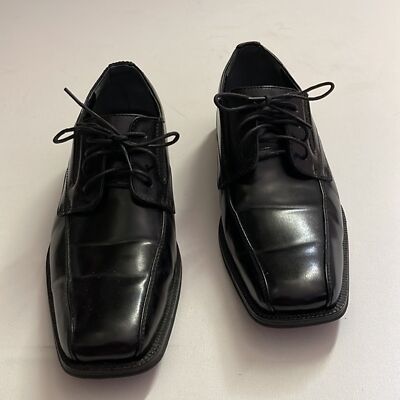 Men s Alfani Square Toe Derby Dress Shoes USED | Black | US 9