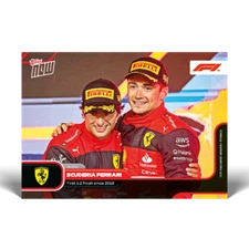 2022 Topps Now F1 #002 FERRARI CHARLES LECLERC CARLOS SAINZ 1-2 FINISH PRESALE 