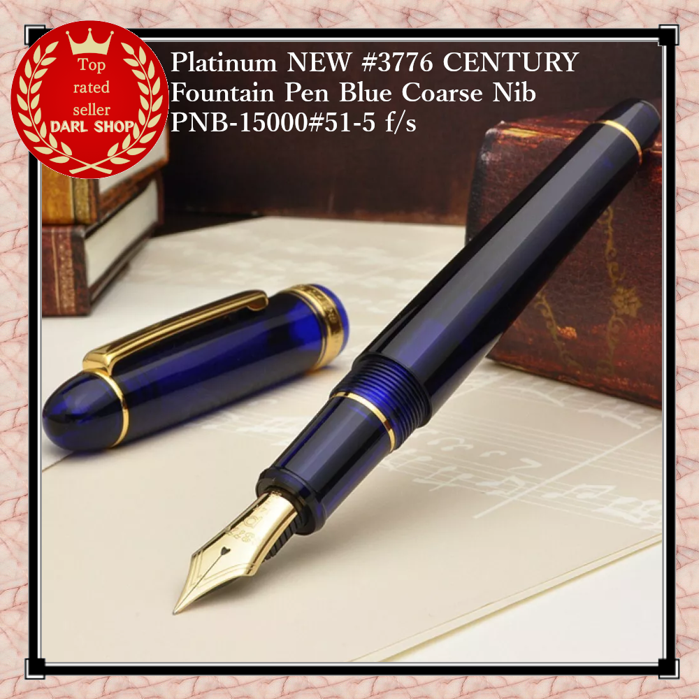 Platinum NEW #3776 CENTURY Fountain Pen Blue Coarse Nib PNB-15000