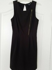 Forever 21 Black Mini Dress Zippered Bodice Sleeveless Open Keyhole Back Sz S/P