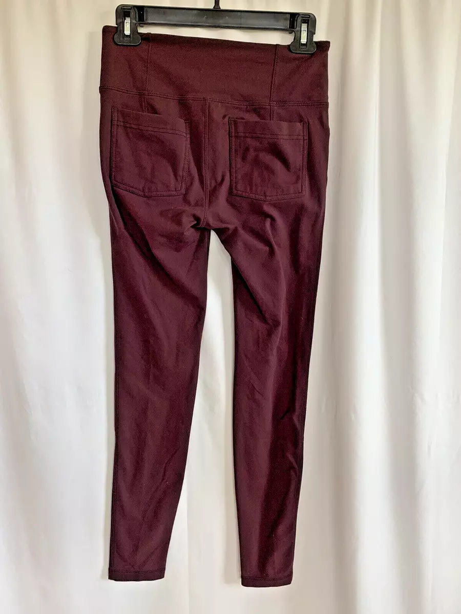 Athleta Burgundy Leggings w/ Back Pockets - size Small