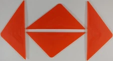 Lot of 4 Orange Tri-Edge Window Film Tint Installation Tools