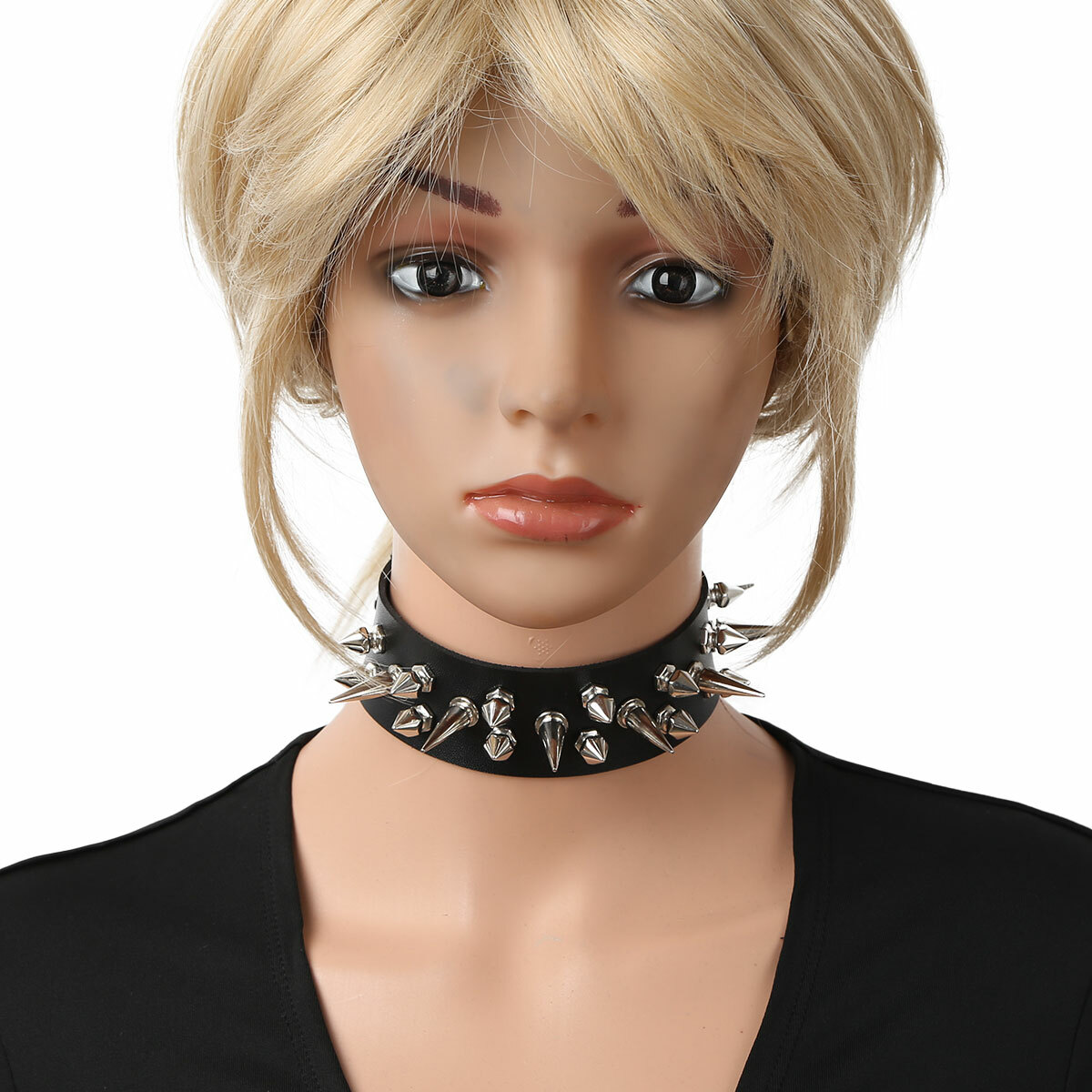 Punk Gothic Leather Choker Metal Spike Stud Collar Rivets Rock