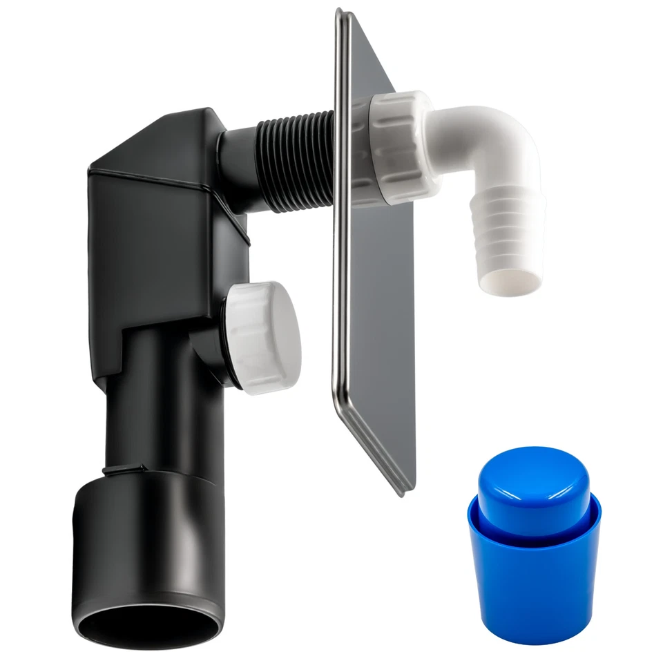 Unterputz Sifon DN 50  Waschmaschinen Waschgeräte Chrom & Weiß - Bild 2 von 4