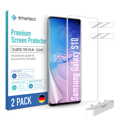 2x TPU Schutzfolie Klar für Samsung Galaxy S10 & 2x Kameraschutz Panzerfolie