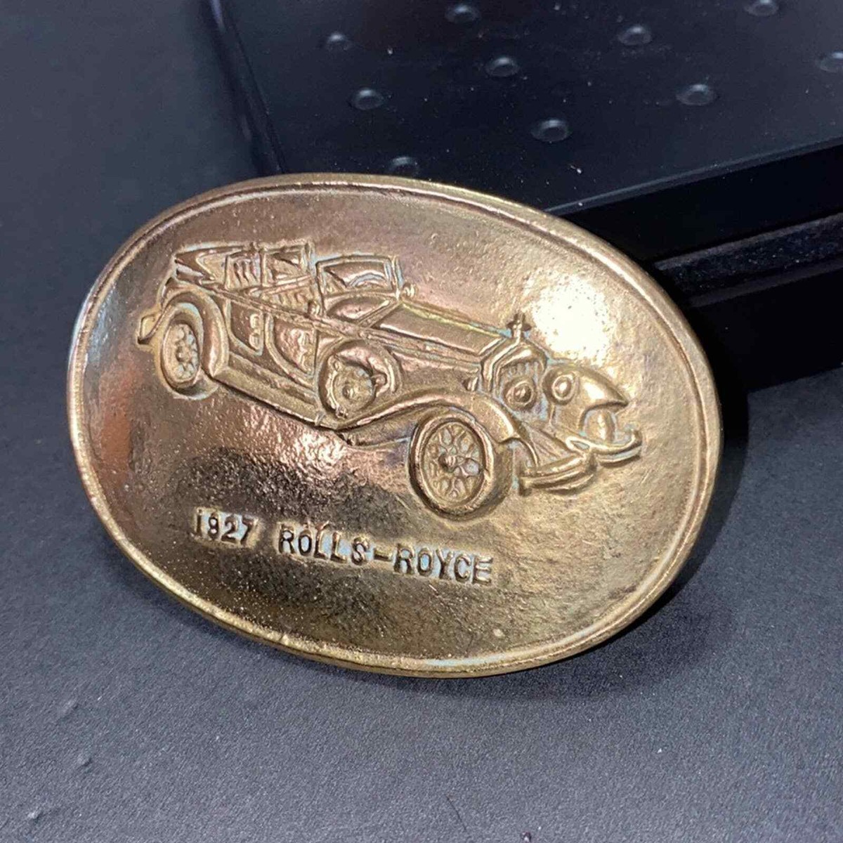 Vintage 1927 Rolls Royce Rolls-Royce Solid Brass Belt Buckle View 2