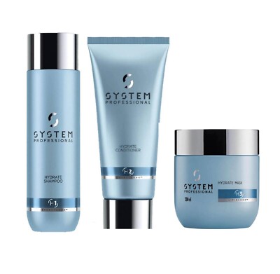 Wella SP System Professional Hydrate(H2) Shampoo & Conditioner 200ml + Haarmaske