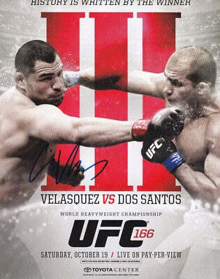 UFC Velasquez vs Dos Santos 【UFC166】ポスター CAIN VELASQUEZ SIGNED AUTO'D UFC 166 MINI POSTER VS JUNIOR DOS