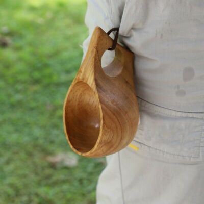 Handmade Lapland Finland Kuksa Wooden Cup Coffee Tea Beer Juice Milk Water Mug