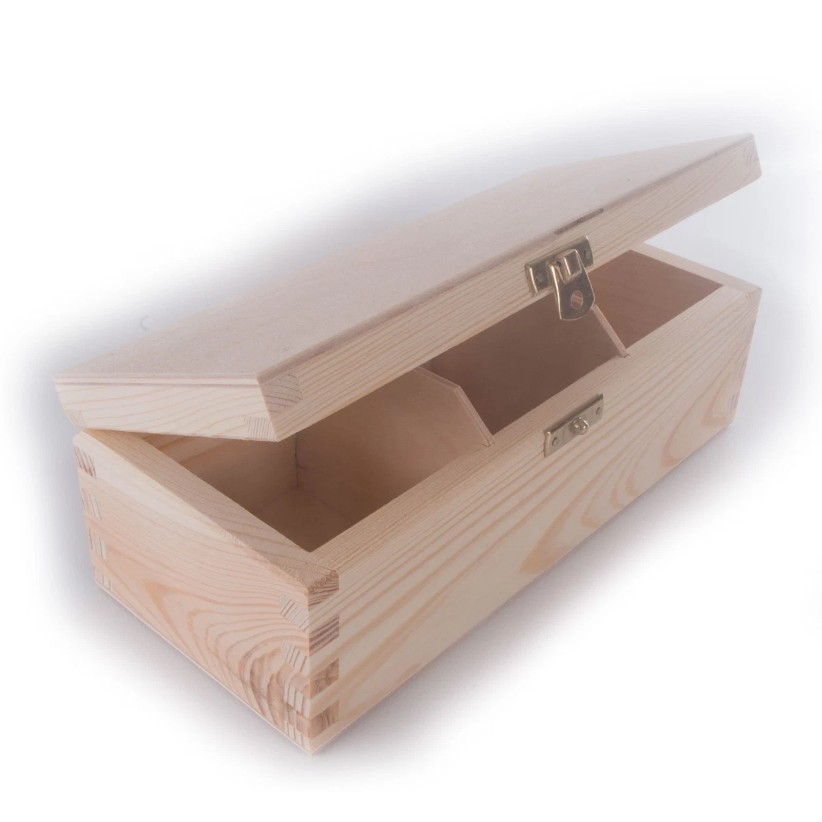 Small Rectangular Wooden Box with Lid, 14.5 x 12 x 6 cm