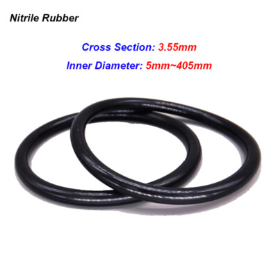 3.55mm Cross Section NBR Nitrile Rubber O-Rings 5~405mm ID Oil Resistant Sealing