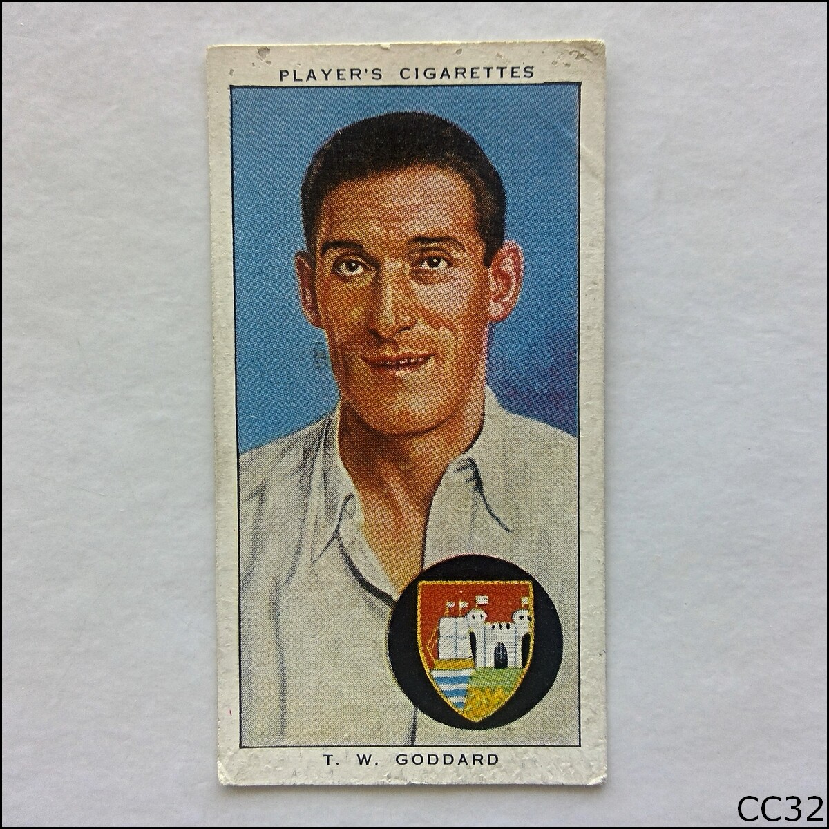John Player Cricketers 1938 #10 T.W. Goddard Cigarette Card (CC32)