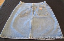 VINTAGE GUESS JEANS USA DENIM SKIRT 1980's HIGH WAISTED SZ 31 EUC