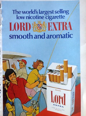 L1c Ephemera 1976 Advert Lord Extra Cigarettes Version A