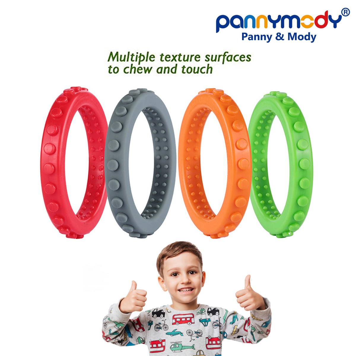 Panny Mody Kids Sensory Chew Bracelet Teether Soft Textured Baby