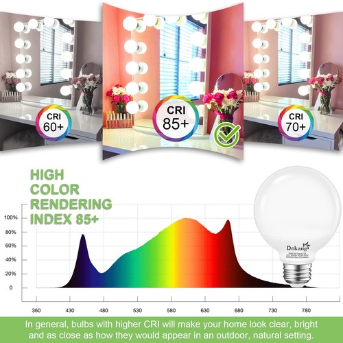 Dekang 8-Pack LED Vanity Light Bulbs for Bathroom 4000K Natural Daylight E26 ... - Picture 6 of 8