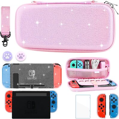 Pink Travel Carrying Case for Nintendo Switch Portable Switch