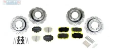 DEFENDER 300TDI PERFORMANCE WAVY DRILLED & GROOVED DISCS + PADS KIT