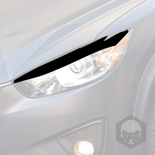 Glossy Piano Black Front Headlight Eyelid Eyebrow Cover For Mazda CX5 CX-5 13-16 - Bild 3 von 10