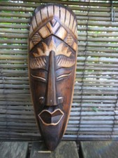 Tribal Wall Mask - hand crafted wood carving x 30cm - 4 Designs