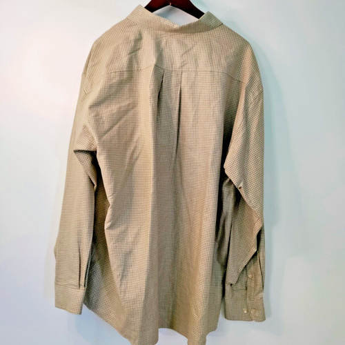 TALBOTS Men XL Khaki/Tan Plaid Button Down Long Sleeve Casual Dress Work Shirt - Picture 4 of 7
