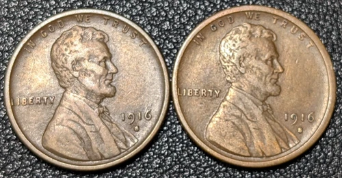 2x 1916-S Copper Lincoln Wheat Cent 1C Better Date FINISH YOUR ALBUM Ships Free!