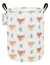 Storage Basket, Nursery Hamper Canvas Laundry Basket Foldable with Fox