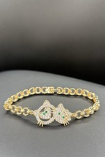 Hello Kitty Bracelet - Gold Plated BEAUTIFUL CUBIC ZIRCONIA RHINESTONES- NEW
