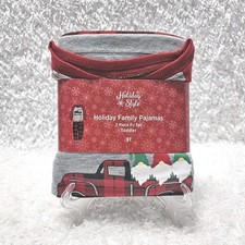 Family Pajamas Christmas-Red  Black Buffalo Plaid  Happy Holidays  Sz 3T NEW