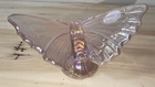 Fenton Art Glass Pink/Rose Iridescent Butterfly Figurine Flower Base