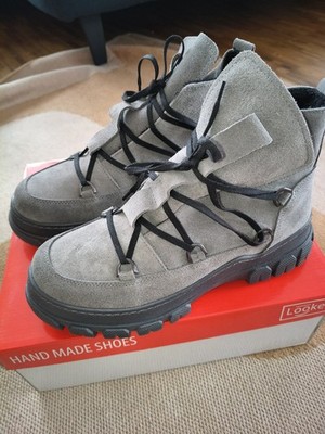 NEU Brooke Winterstiefeletten Grau Gr. 38 Echtes Wildleder Fell Design In France