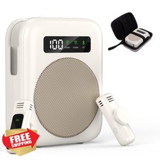 Voice Amplifier Bluetooth Lavalier Mic Beige Portable PA Speaker Teacher