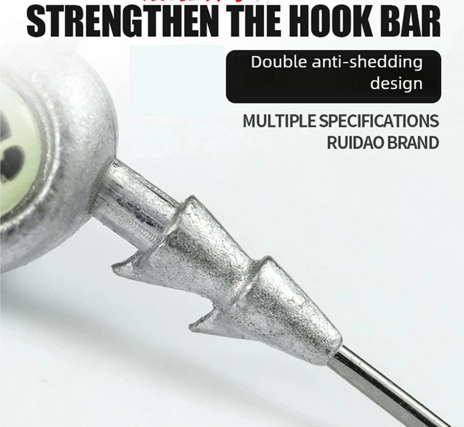 Gancho de cabeza de plantilla 10 piezas con ojo luminoso 3,5 g ~ 10 g para cebo blando agua salada agua dulce Foto 2 de 4